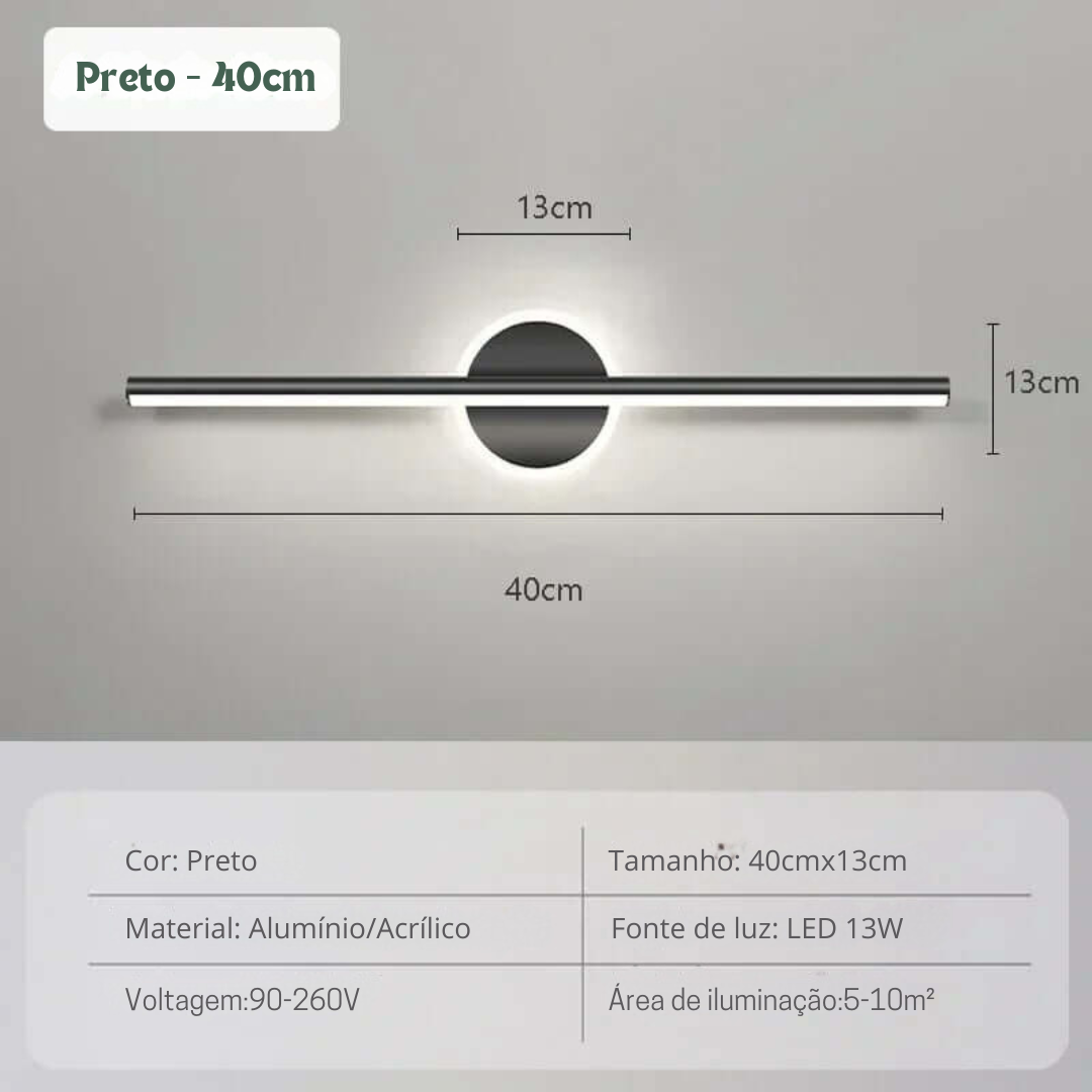 LUMINÁRIA MODERNA PARA QUADROS E ESPELHOS