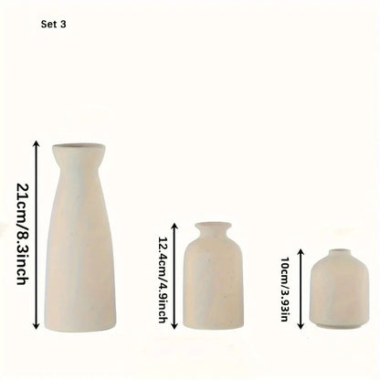 KIT DE 3 VASOS DE CERÂMICA - RusticHouse