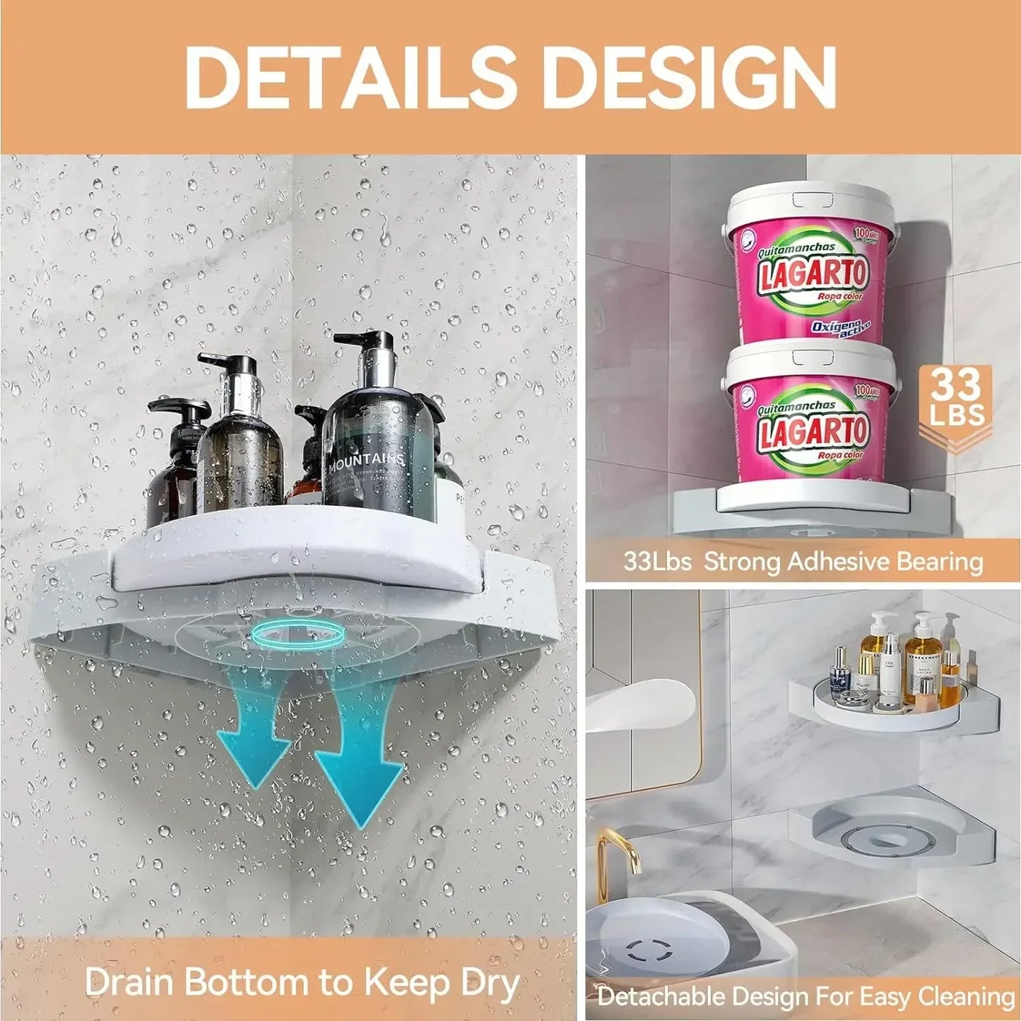 Kit de prateleira Giratoria para banheiro - Sem Furos Compre 1 e leve 2